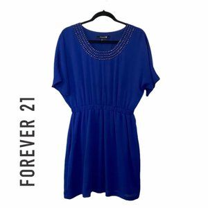 Forever 21 Embelleshed Neck Cinched Waist Dress